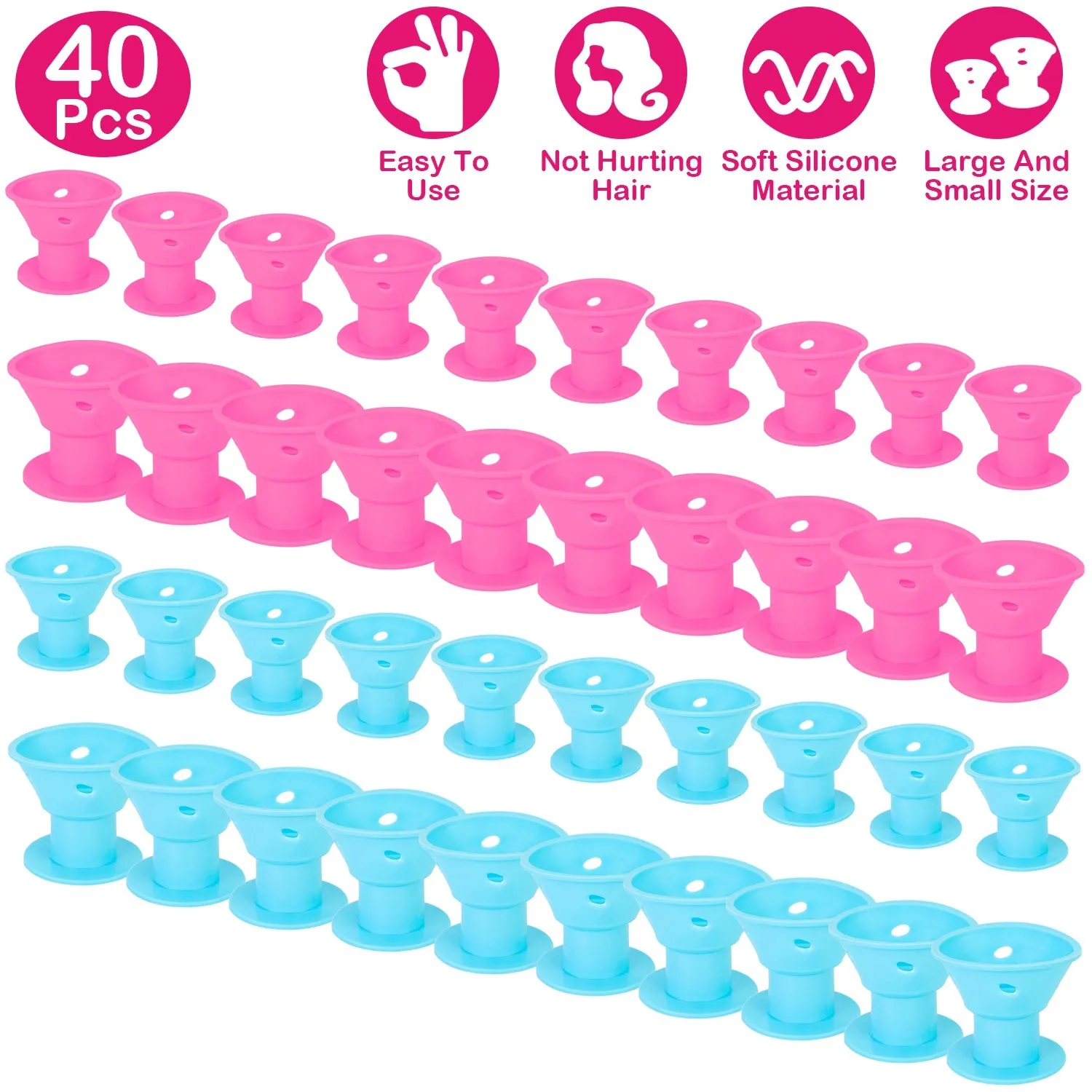 40-Piece: Silicon Hair Curler