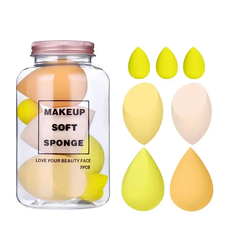 7-Pieces Set: Puff Teardrop Blender Foundation Sponge Set