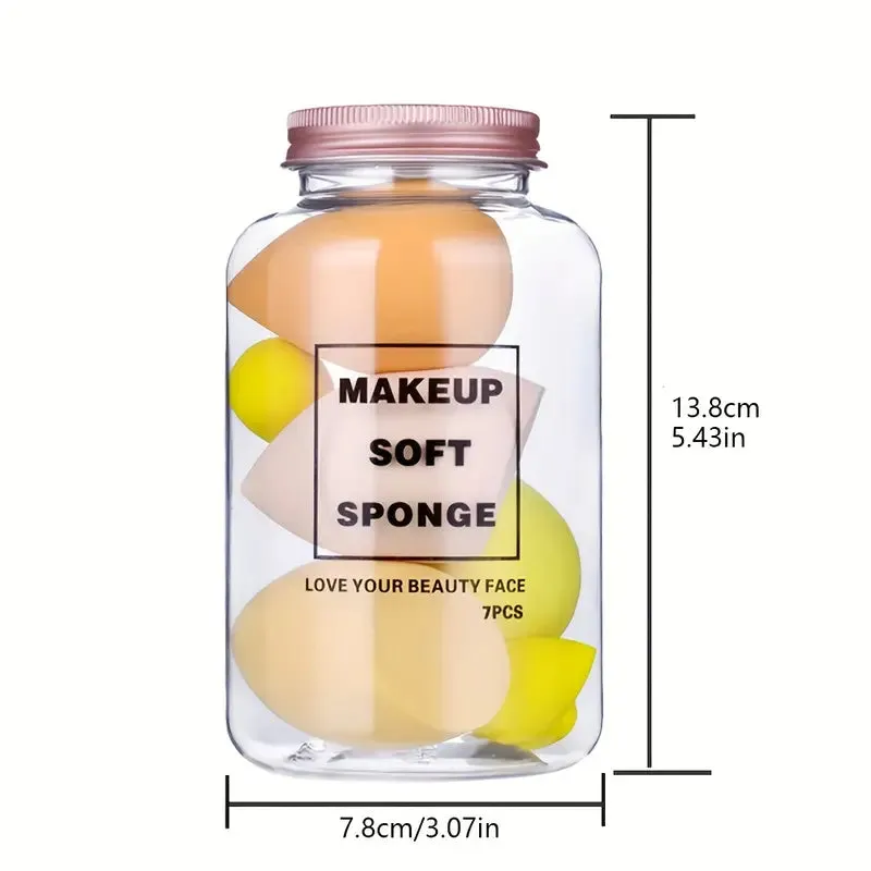 7-Pieces Set: Puff Teardrop Blender Foundation Sponge Set