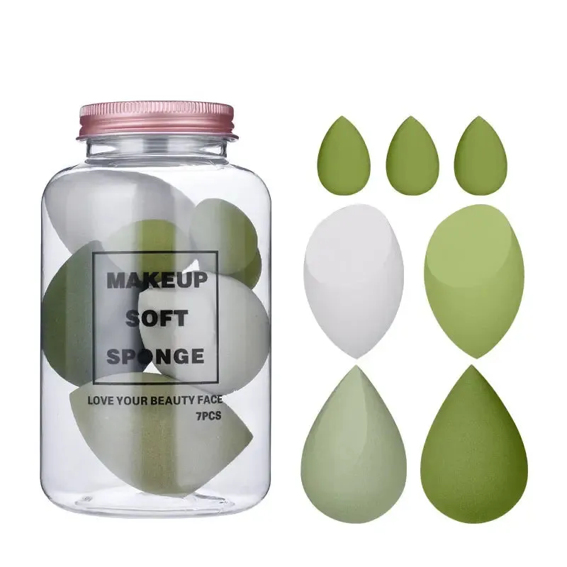 7-Pieces Set: Puff Teardrop Blender Foundation Sponge Set