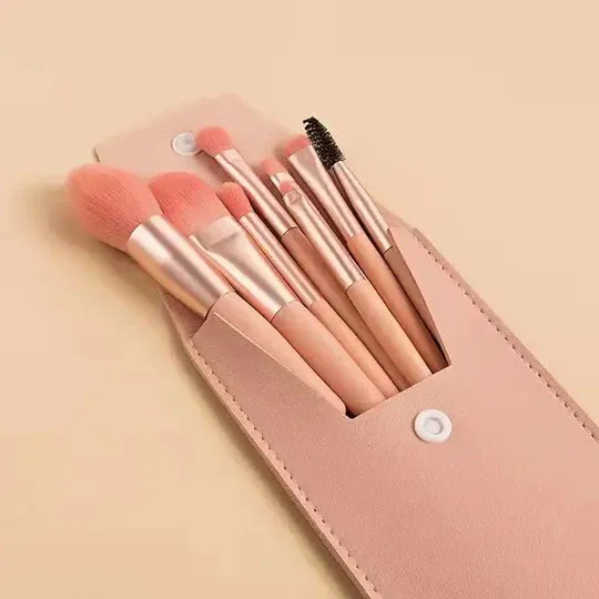 8pcs Travel Mini Makeup Brush Set Eyeshadow Highlighter Foundation Brush Beauty Tools