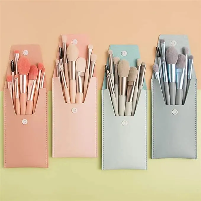 8pcs Travel Mini Makeup Brush Set Eyeshadow Highlighter Foundation Brush Beauty Tools