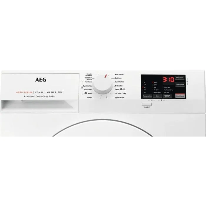 AEG L6WEJ841N 8Kg / 4Kg Washer Dryer with 1600 rpm - White