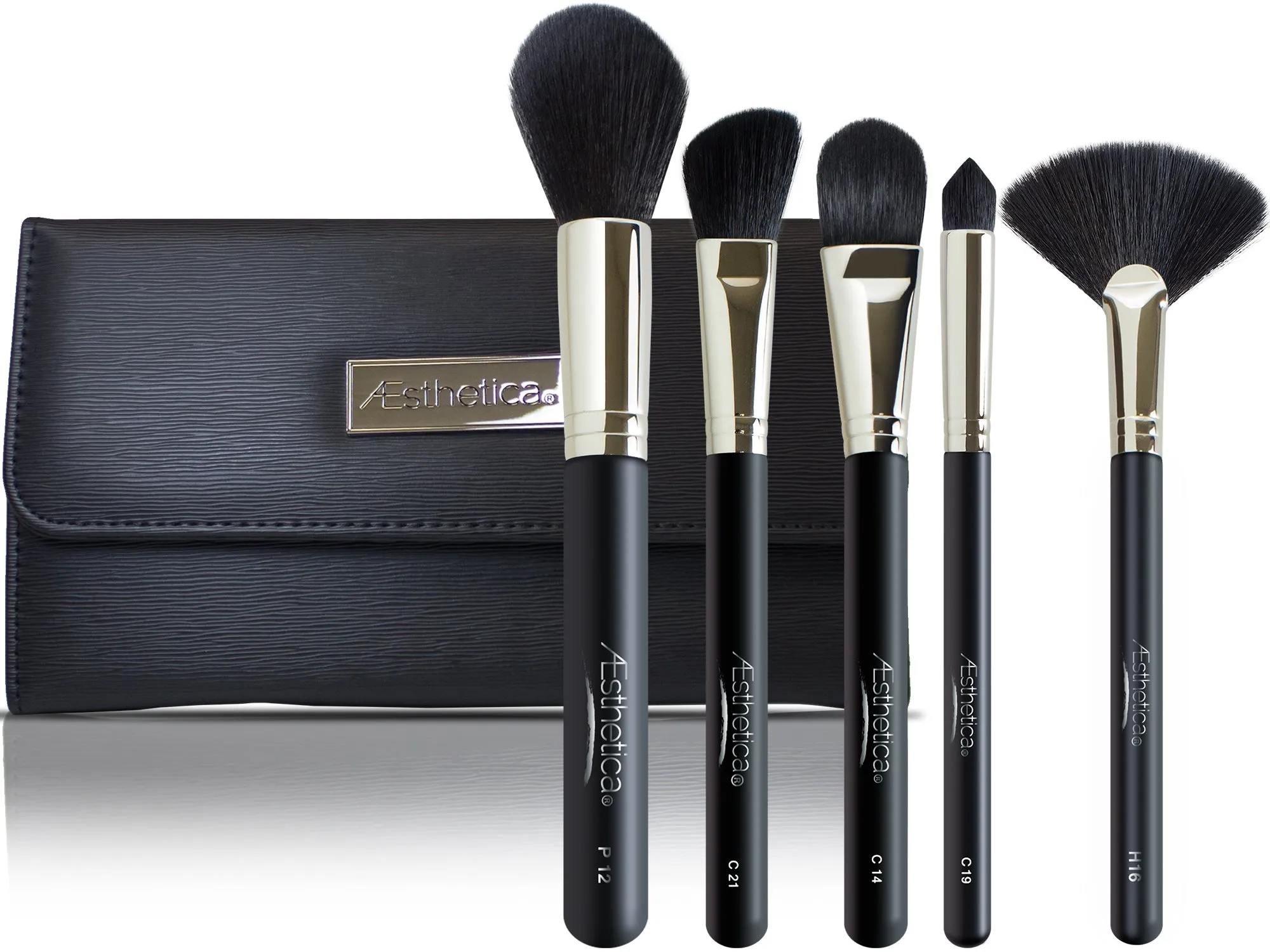 Aesthetica 5 Piece Pro Brush Set with Pouch