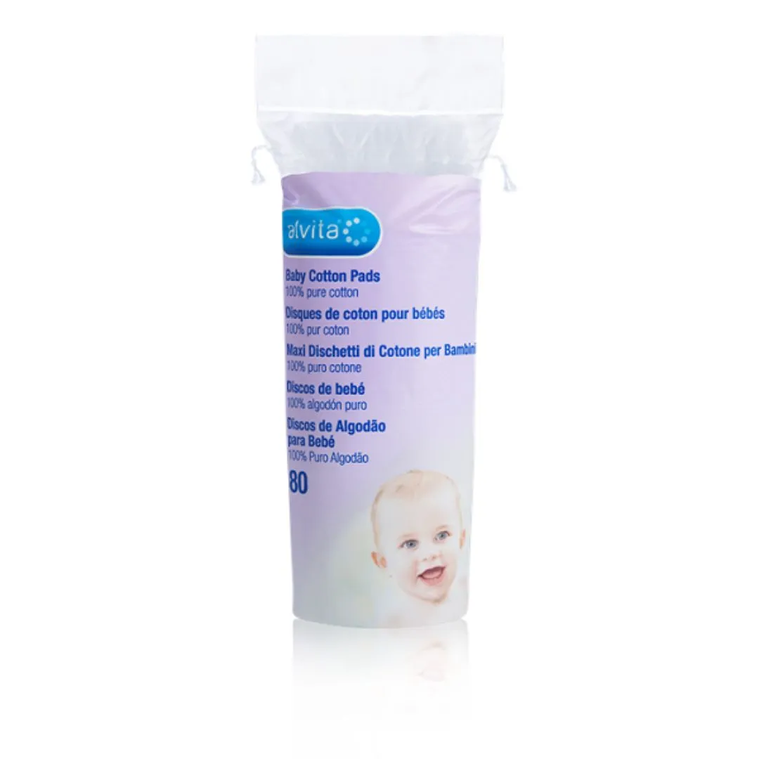 Alvita Baby Cotton Wool Pads, 80 Pads (T)