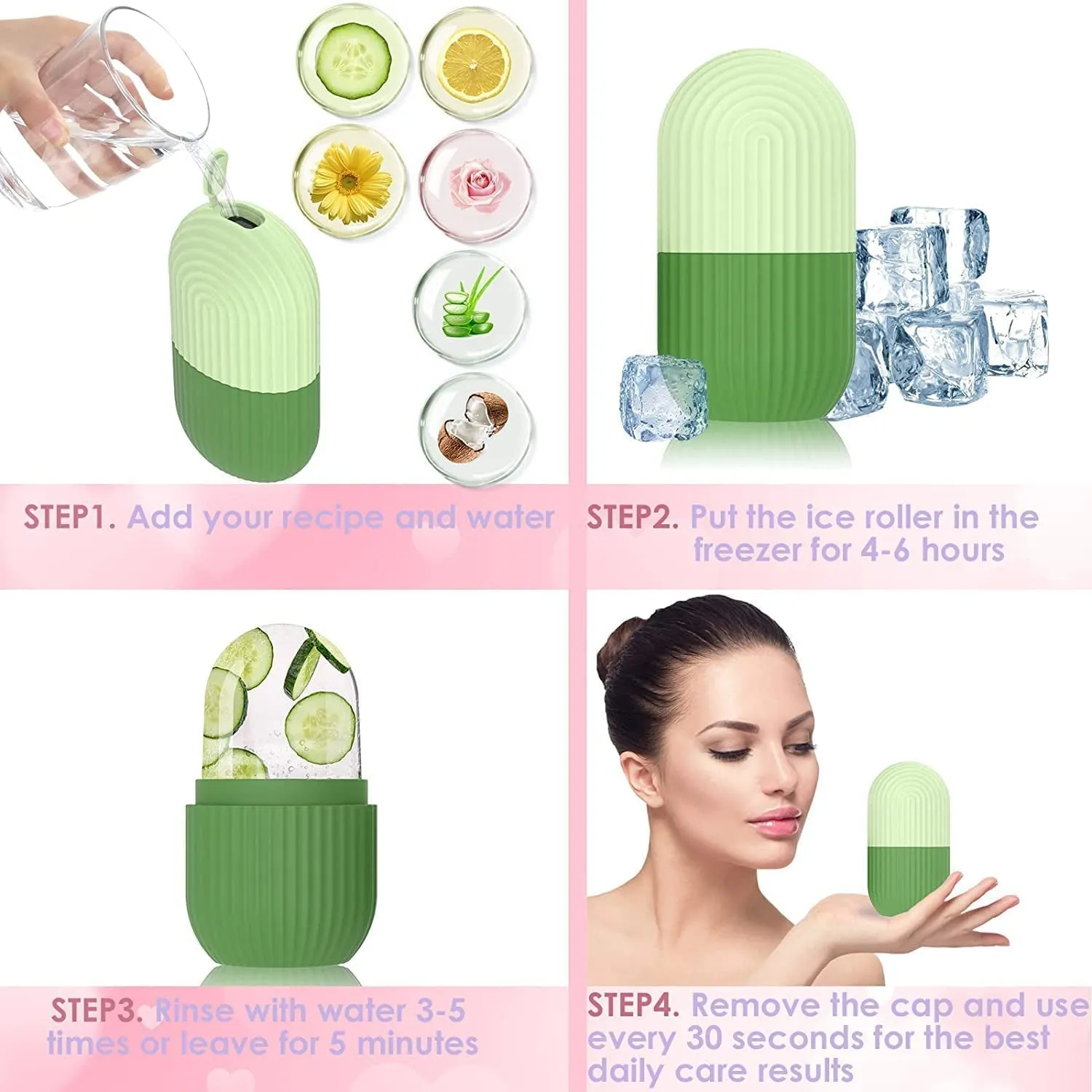 Beauty Ice Roller for Face Massager & Eye Reusable Face Rollers Facial Roller Box