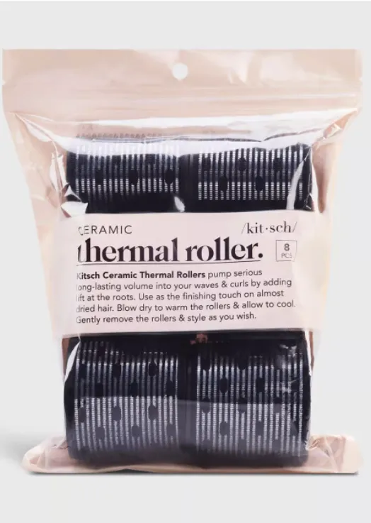 Black Ceramic Hair Roller 8pc set