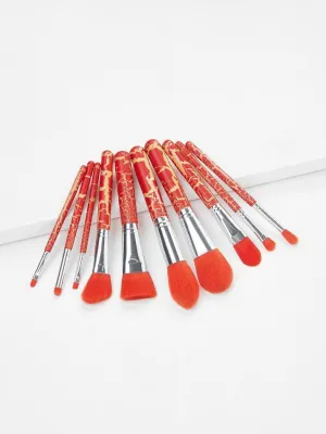 Crack Handle Makeup Brush Set 10Pcs