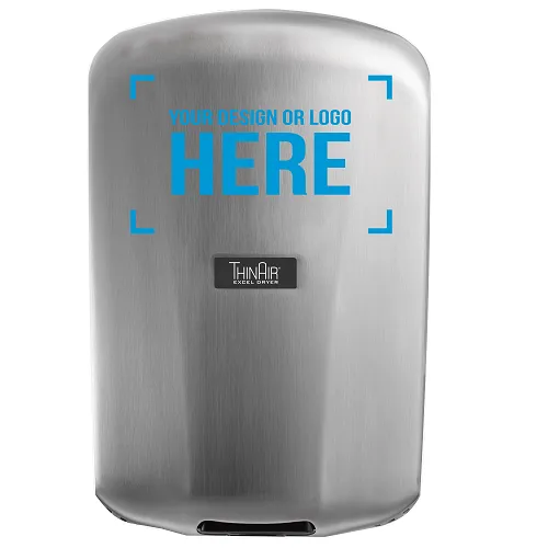 Excel Dryer ThinAir® TA-SB-SI (Special Image) Hand Dryer - CUSTOM GRAPHICS on Brushed Stainless Steel Surface Mounted ADA-Compliant High Speed Automatic