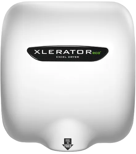 Excel Dryer XLERATOReco® XL-WH-ECO (No Heat) Hand Dryer with HEPA Filter - White Epoxy on Zinc Alloy High Speed Automatic Surface-Mounted