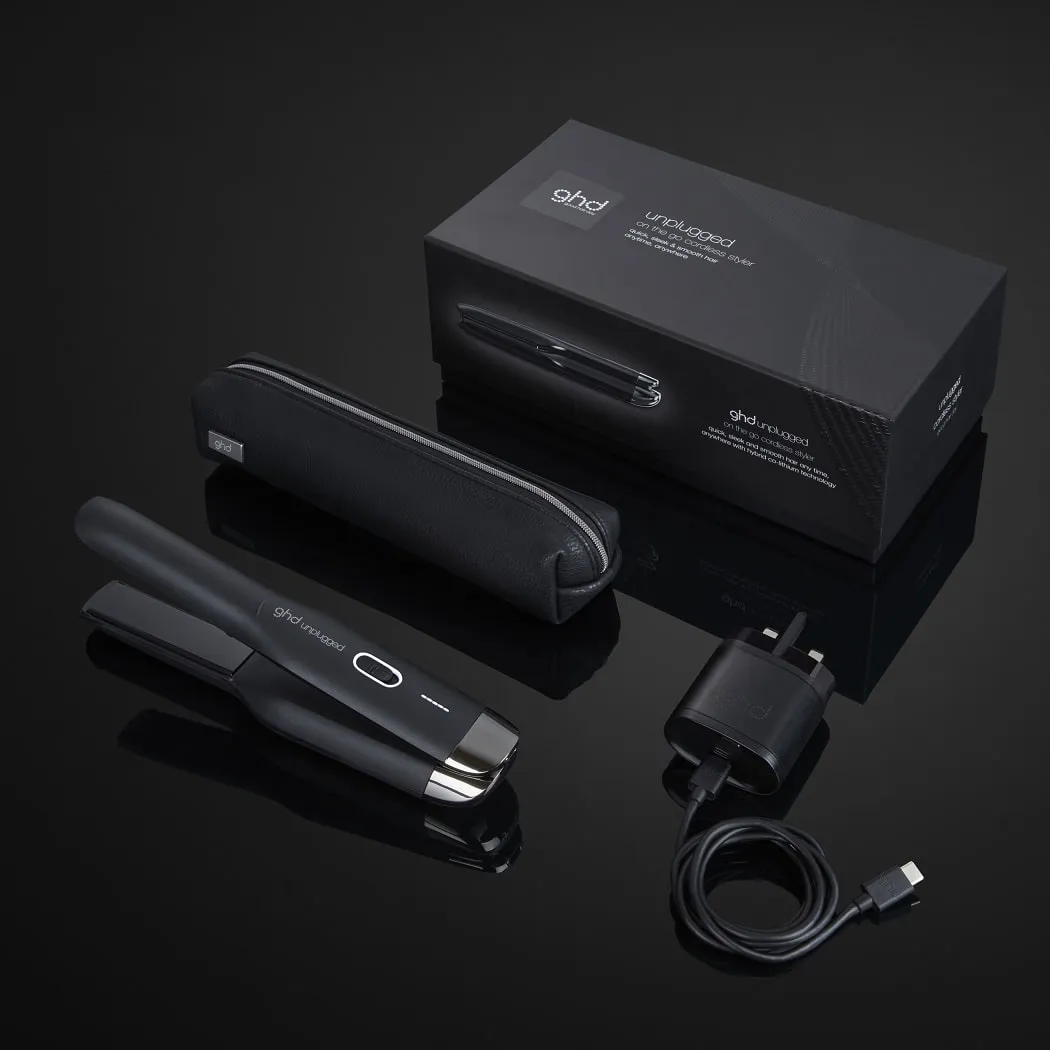 ghd unplugged hair straightener in matte black