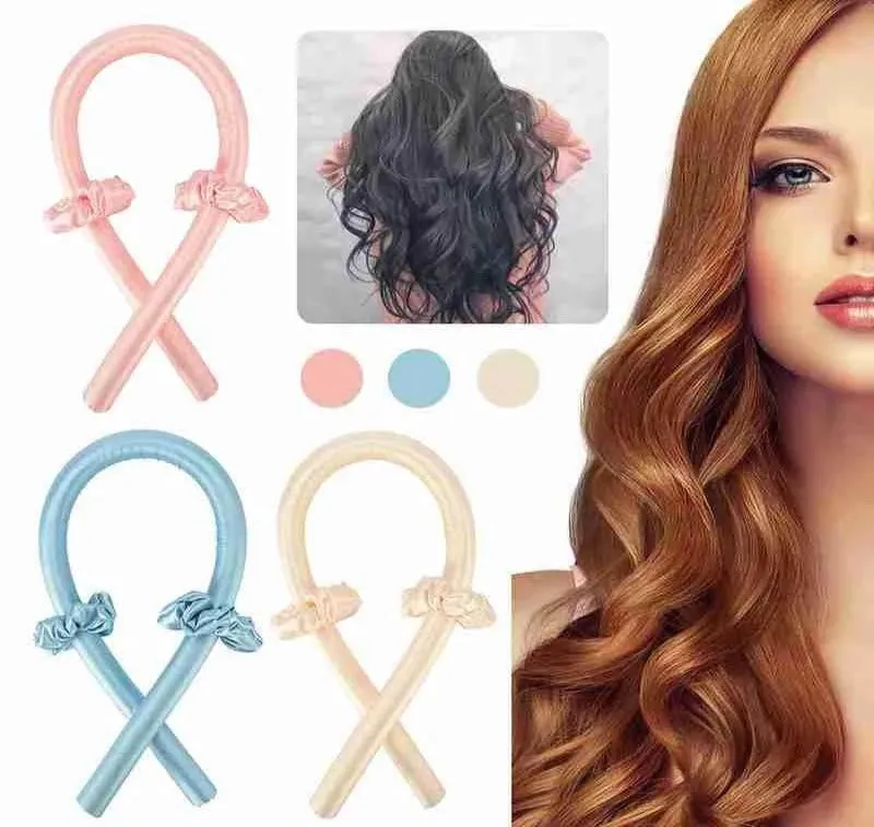 Heatless Curling Rod Curls Silk Ribbon Curlers Sleeping Soft Headband Wave