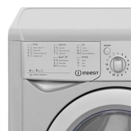 Indesit IWDC65125SUKN 6Kg / 5Kg Washer Dryer with 1200 rpm - Silver