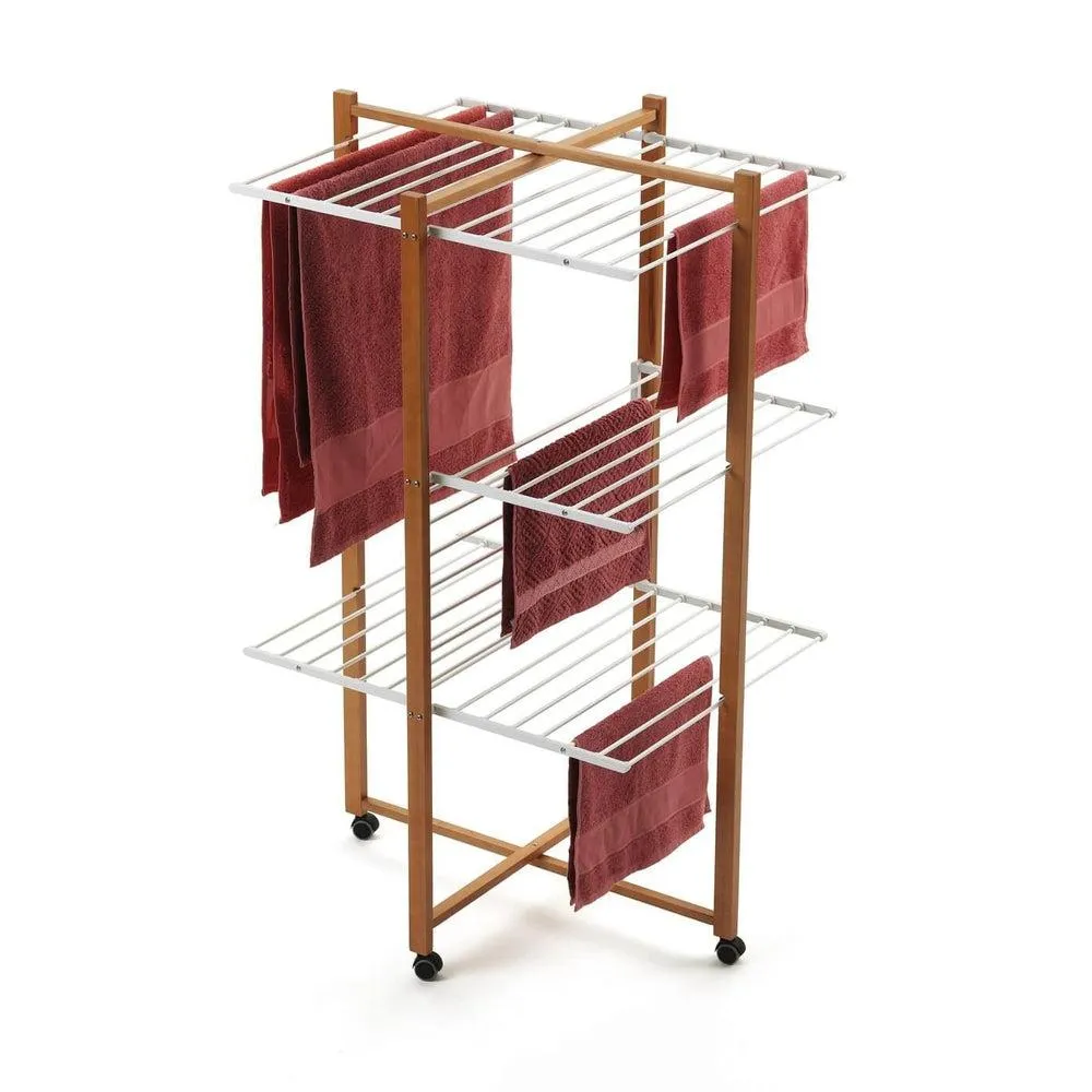 Karisma 3 Tier Tower Clothes Airer Cherry Wood