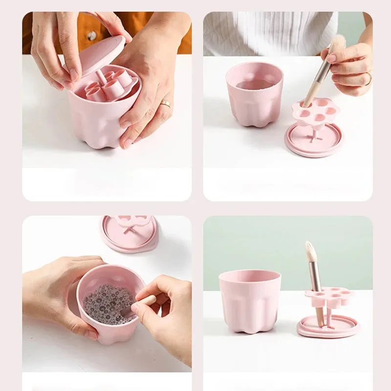 MAKEUP BRUSHES CLEANER CUP