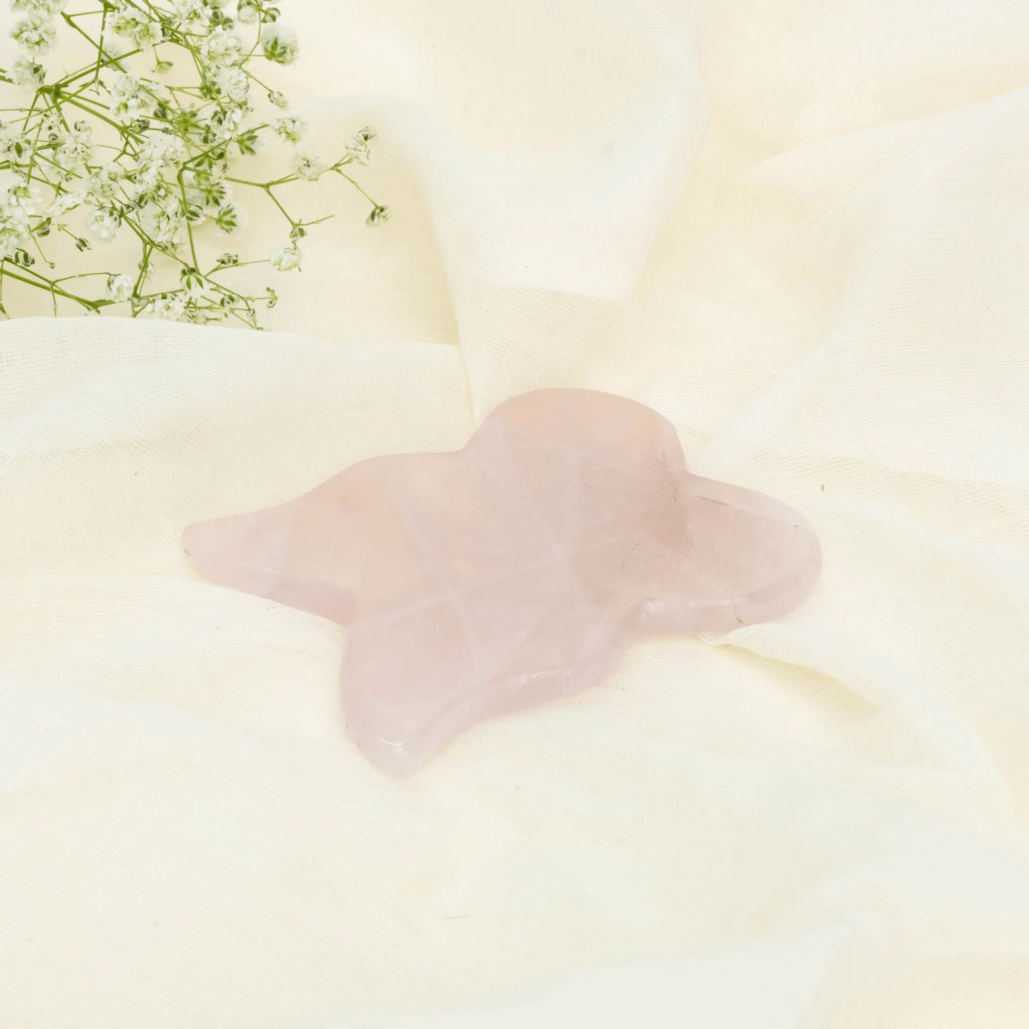 Rose Quartz Butterfly Gua Sha