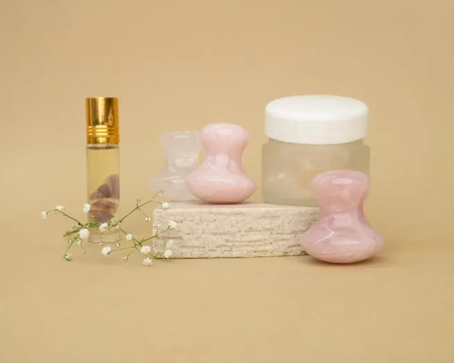 Rose Quartz Mushroom Gua Sha