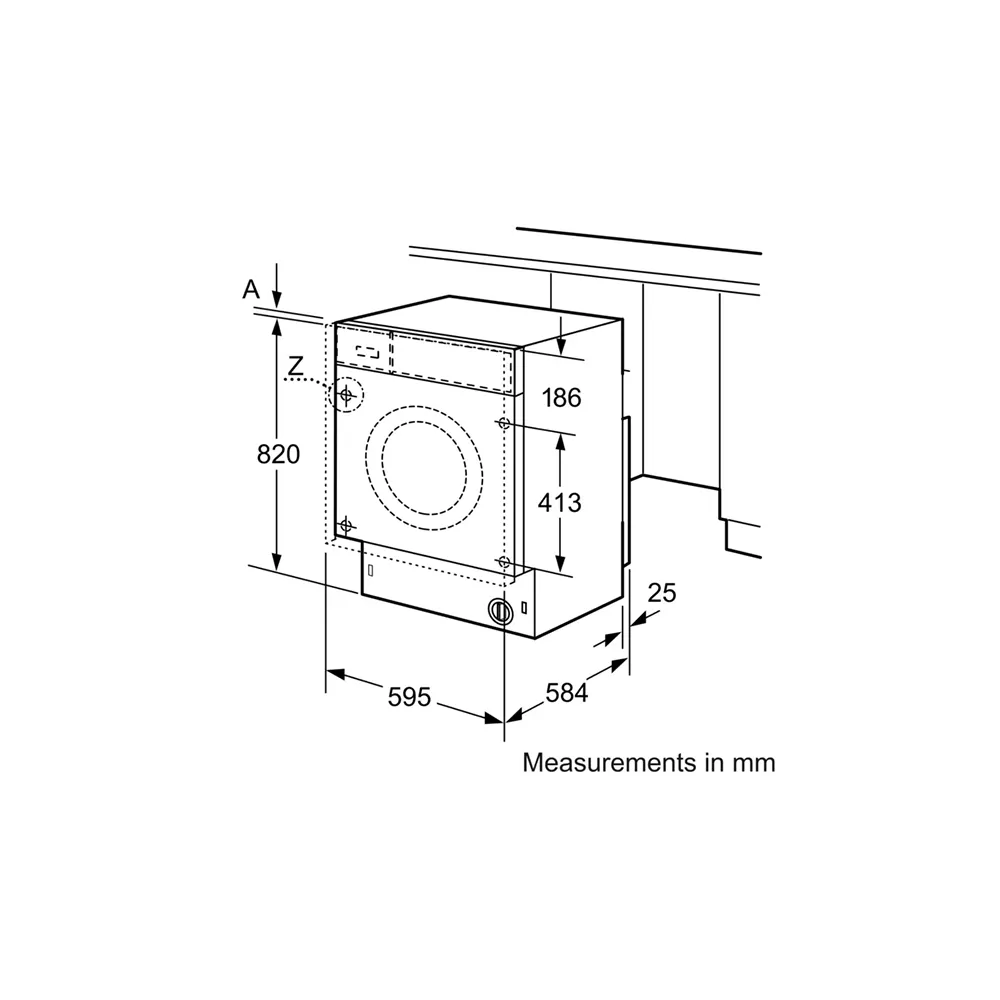 SIEMENS WK14D322GB iQ300 52 Litre 7 4Kg Integrated Washer Dryer, 59.5cm Wide - White