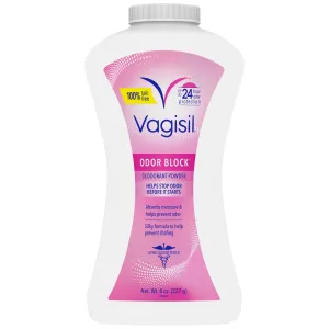 Vagisil Daily Intimate Deodorant Powder, with Odor Block Protection, Talc-Free, 8 oz