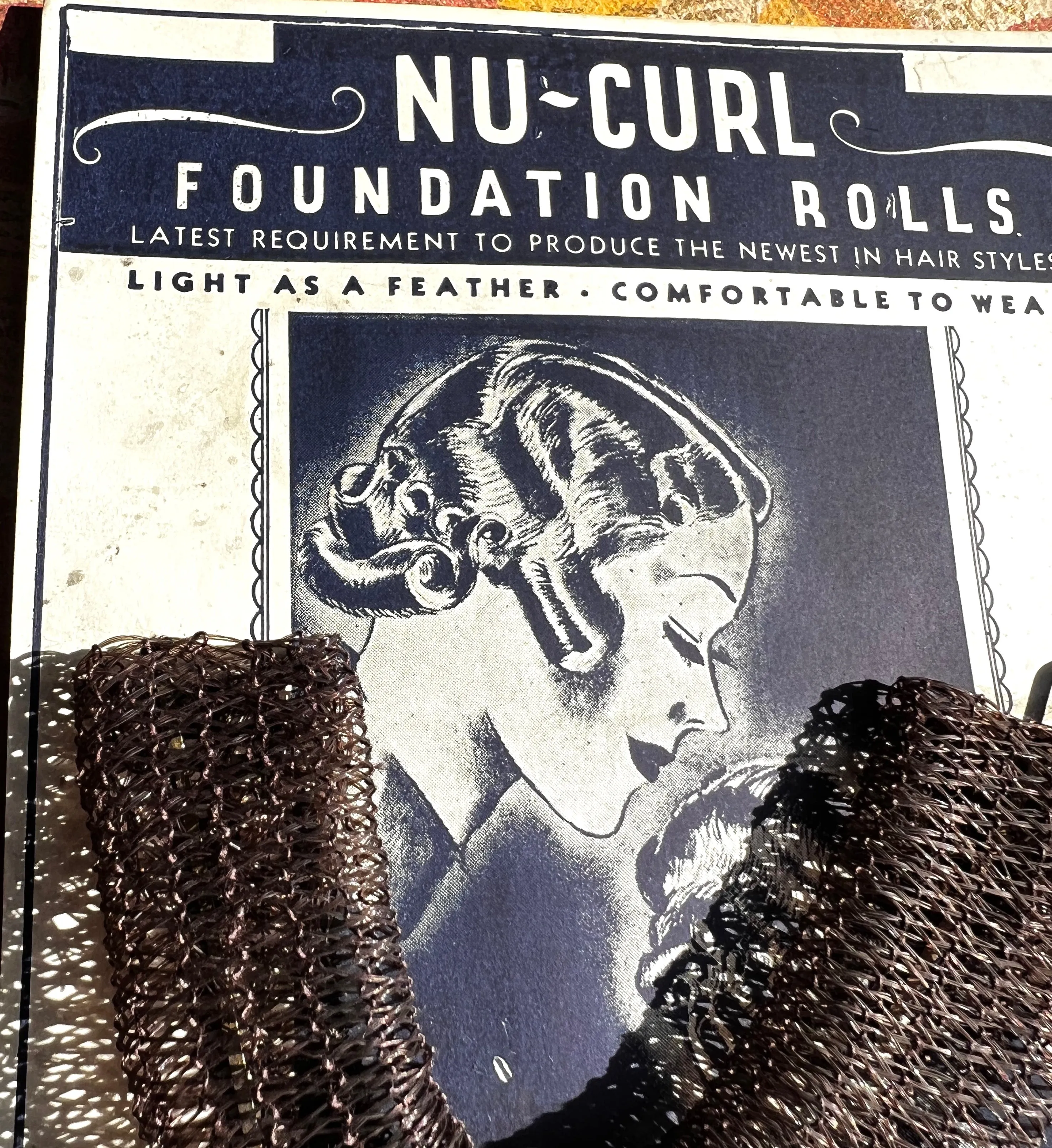 Wonderful 1930s Nu-Curl Foundation Roll for the Gibson Roll Hairstyle.